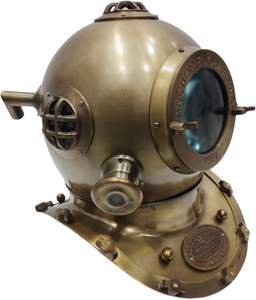 Réplique de casque de plongée marin en laiton, finition marron antique polie, motif ancre, pour plongée sous-marine - Product Image 2