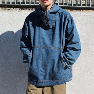 2024 nueva moda de invierno francés Terry Denim Sudadera con capucha de gran tamaño para hombres y mujeres lágrimas suéter chaqueta de peso pesado ropa - Product Image 3