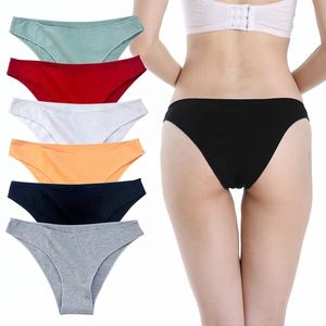 Culottes en coton pour femmes, sous-vêtements féminins, couleur unie, confortables, slips à haute élasticité - Product Image 2