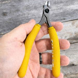 Tronex Chain Nose Stubby <b>Pliers</b> Stainless Steel Yellow Handle Fine Precision Jewelry Ring Making Wire Bending Tool Compact - Product Image 1