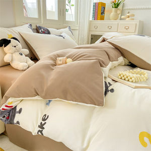 ชุดเครื่องนอนผ้ากำมะหยี่ลายปะการังผ้าทอแบบทันสมัยสำหรับใช้ในบ้านผ้าปูเตียงให้ความอบอุ่นสบายให้ความรู้สึกเหมือนถูกกอด - Product Image 2