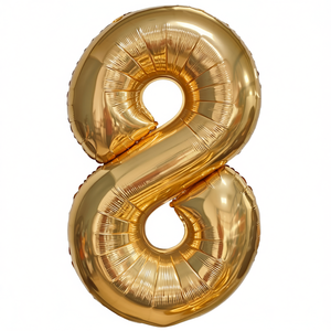 Globo de Fiesta con Forma de Número 8, Color Dorado Champán, 1 Metro, de Helio, Inflable, Decoración para Fiestas - Product Image 2