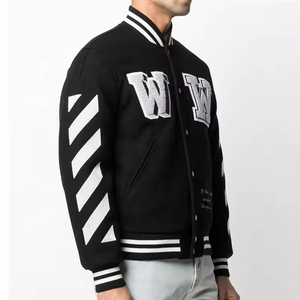 Custom Men's Hooded Stand Letterman Varsity <b>Jacket</b> <b>Canvas</b> Breathable Vintage Streetwear Embroidery Chenille Patch Winter Front - Product Image 1