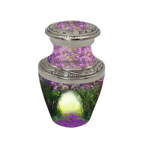 Meilleure urne de crémation en métal pour cendres humaines thème de la forêt urne en métal imprimé urne funéraire personnalisée - Product Image 6
