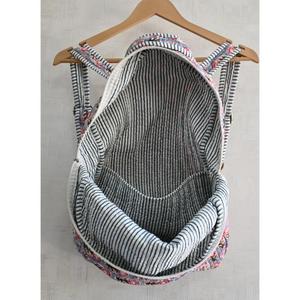 Handmade <b>Lightweight</b> Indian Cotton Quilted Mini <b>Backpack</b> with Zipper Closure Floral Hand Block Print Travel School Bag - Product Image 6