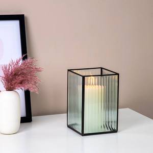 Designer Crystal Glass <b>Black</b> Metal Frame Hurricane <b>Candle</b> Pillar Holder <b>Lantern</b> Votive Square Box Table Home Decoration - Product Image 4