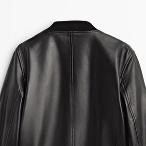 Veste en cuir 100% de haute qualité pour femmes manteau d'extérieur respirant décontracté veste en cuir Streetwear femme veste universitaire - Product Image 3