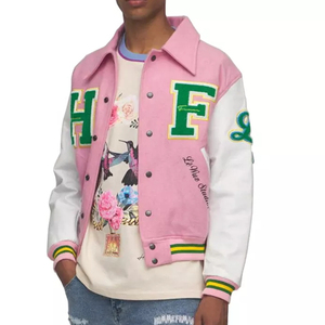 เสื้อแจ็กเก็ตเลตเตอร์แมนทีมโรงเรียนสั่งตัดจากโรงงานผ้านุ่มมีสไตล์ - Product Image 5