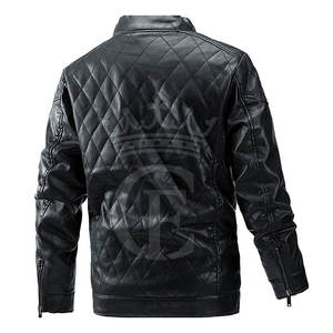 Chaqueta de cuero genuino ajustada de gran oferta para hombre 2025, chaqueta de cuero con cuello levantado personalizada - Product Image 2