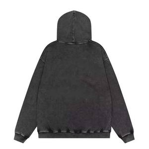 Sudadera con capucha lavada con ácido para hombre, ropa de hombre de peso pesado lavada Vintage lisa de gran tamaño, sudaderas con capucha transpirables básicas - Product Image 3