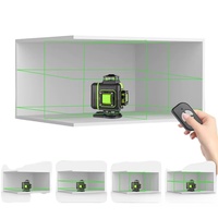 Usage professionnel 4D lumière verte ligne croisée niveau laser rotatif industriel 16/12 lignes à piles