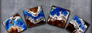 "Sous-verres en résine écologique infusée d'aromathérapie, ensemble de sous-verres décoratifs parfumés pour les cadeaux d'affaires et d'entreprise" - Product Image 4