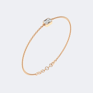 Bracelet station en diamants sertis clos de 0,70 carat avec émeraude - Product Image 2