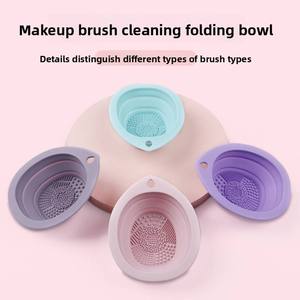 Tazón para Limpiar Brochas de Maquillaje, Plegable, en Forma de Gota, para Brochas de Polvo, Herramientas de Belleza, Almohadilla de Limpieza de Silicona, para Uso Doméstico - Product Image 5
