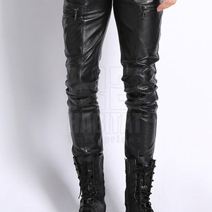 Vente flash - Pantalons en cuir pour homme, cuir véritable doux, matière confortable et durable, style classique - Product Image 6