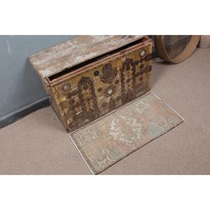 1.3x2.6 ft Turkish Rug, Rug, <b>Brown</b> Ikat Rug <b>Wool</b> - Product Image 1