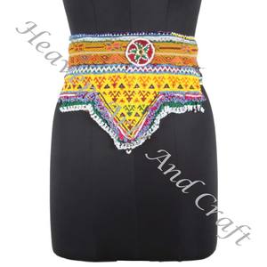 เข็มขัดวินเทจเข็มขัดเต้นรำท้องลูกปัด afghani เข็มขัดคาดเอวแบบดั้งเดิม kuchi ชนเผ่า BB077เก่า Banjara เข็มขัดลูกปัดแฮนด์เมดแท้วินเทจ - Product Image 3