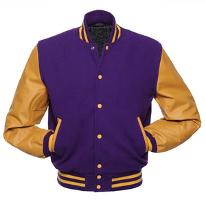 OEM personalizado Vintage Varsity chaqueta de invierno de cuero mangas Escuela universidad béisbol Letterman Varsity chaqueta para los hombres - Product Image 5