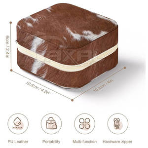 Nouvel arrivage d'étuis à bijoux en cuir de vachette qualité personnalisée avec fermeture à glissière style tendance directement en stock à vendre - Product Image 3