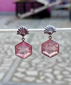 Boucle d'oreille faite à la main en argent sterling 925 Morganite, belle boucle d'oreille femme, boucle d'oreille en argent Morganite - Product Image 5