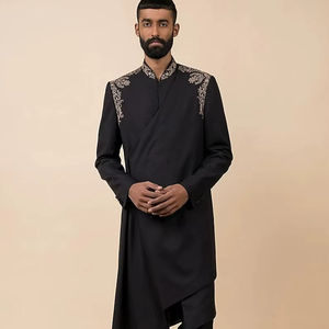 Sherwani Salwar Kameez Vêtements indiens en soie et coton de haute qualité pour hommes Style ethnique Mariages Tenue décontractée pour adultes - Product Image 1