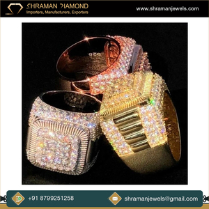 Plaqué argent VVS1 3 TCW et DEF Couleur 30 Grammes IGL Certifié Glacé Personnalisé Hommes Hip Hop Big Moissanite Diamond Pinky Ring - Product Image 2