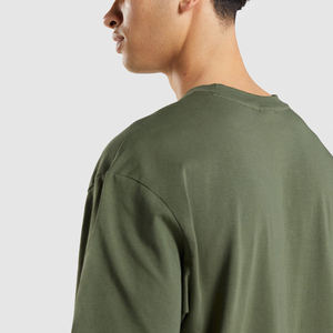 Venta caliente EE. UU. Tamaño estándar Verde menta Hombres Camiseta de gran tamaño Hombro caído Impresión personalizada Entrenamiento Gimnasio Camisetas para hombres con logotipo - Product Image 3