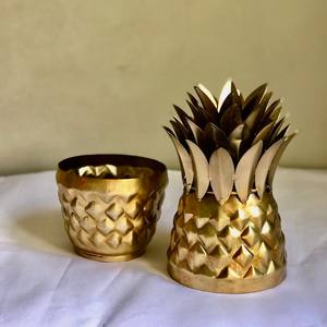 Vela de Metal personalizada para el hogar, tarro de piña de Metal, latón, dorado, antiguo, más vendido - Product Image 3