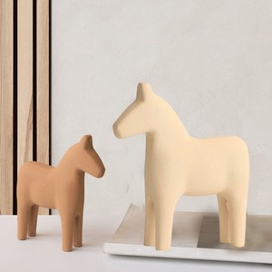 Décoration de la maison minimaliste petit cheval en bois statue sculpture ornements figurine pour bureau table basse chambre salon - Product Image 6
