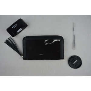 LAXURA <b>Small</b> Cowhide Ladies <b>Wallet</b> Open Card Holder with Zipper Closure RFID Feature Cork Fabric Material Polyester PU Lining - Product Image 2