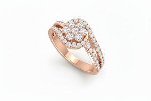 แหวนทอง 14K ประดับเพชรแท้ทรงรัศมี สำหรับผู้หญิง เหมาะสำหรับงานหมั้น งานแต่งงาน งานเลี้ยงฉลองครบรอบ ของขวัญสุดโรแมนติก - Product Image 4