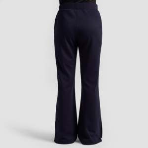 Women's Navy Monocut Trousers Wide <b>Leg</b> Breathable Chiffon Embroidery Decoration Casual Style Elastic Waist Wrinkled for Girls - Product Image 3