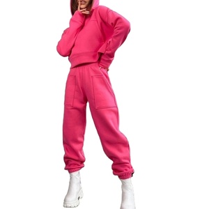 Conjuntos Deportivos de Dos Piezas con Capucha para Mujer, Personalizados al por Mayor, Antiestáticos, para Primavera, Fitness, Yoga, Gimnasio, Deportes, 100% Algodón - Product Image 1