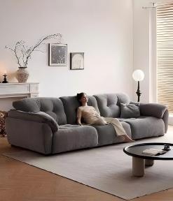 Sofá Moderno de Tela de Tres Plazas con Respaldo Acolchado y Brazos Acolchados para Sala de Estar - Product Image 4