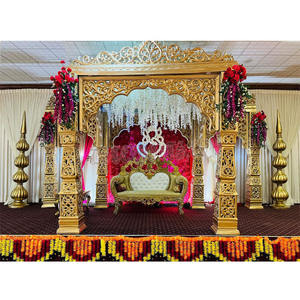 พิธีแต่งงานแบบราชวงศ์ ซุ้มทองคำสไตล์บอลลีวูด ประเทศอังกฤษ ซุ้มแต่งงานแบบมหารานี ตกแต่งงานแต่งงาน ซุ้มแต่งงานแบบ FRP จัดเตรียมซุ้มแต่งงานในสหรัฐอเมริกา - Product Image 1