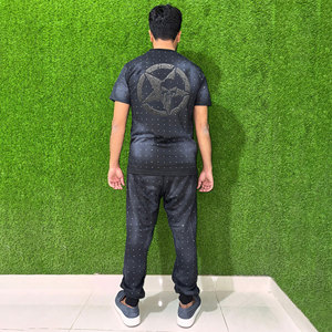 Ensemble deux pièces T-shirt et pantalon pour homme, imprimé, grande taille, respirant, style urbain, design personnalisé, collection 2026 - Product Image 3