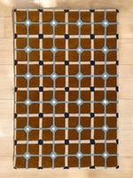 Mid-Century Modern Hochwertiger Umweltfreundlicher Baumwoll-Teppich mit Polsterung Gewebtes Geometrisches Abstraktes Muster Rutschfest Haustierfreundlich