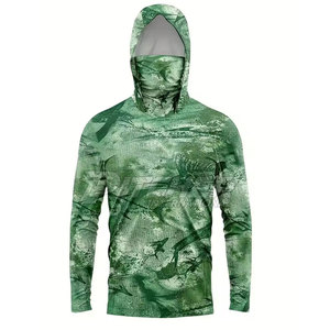 Camisa de Pesca con Capucha y Máscara Impresa Transpirable de Alta Calidad, Tejido que Absorbe la Humedad, Protección UPF 50, Diseñada para Comodidad Durante Todo el Día - Product Image 1