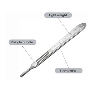 Poignées de scalpel Manche de scalpel en acier inoxydable N.3 12.5cm LAMES CHIRURGICALES SCALPEL POIGNÉE EN ACIER INOXYDABLE STÉRILE - Product Image 1