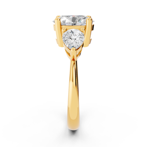 แหวนเพชรมอยส์ซอไนต์สีเหลืองทองเพชรโมอิสซาไนท์แบบเต็มเครื่องประดับสุดหรู - Product Image 5