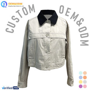 Veste d'hiver pour femme en jean denim avec col contrasté, rembourrage en duvet composite, vente chaude, personnalisable, Q&D OEM, 2026 - Product Image 1