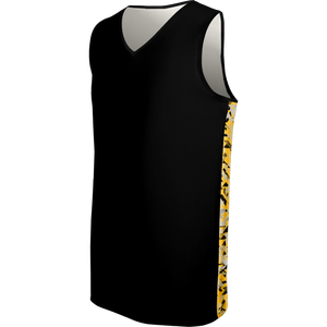 Ventes en gros de maillots de basket-ball personnalisés de haute qualité 100% polyester respirant pour adultes, hommes, style rétro, avec tissu en maille - Product Image 1