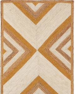 Tapis géométrique fait main |   Tapis moderne à motif chevron pour salon, chambre à coucher et décoration intérieure |   Tapis de sol doux et durable - Product Image 1