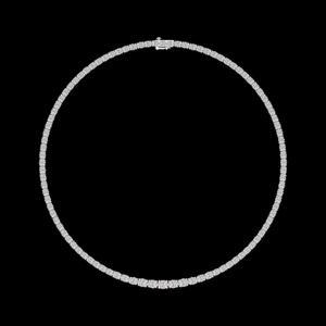 Collier tennis ovale B2B de 18 pouces en diamant de laboratoire cultivé, or jaune 14K plaqué rhodium, luxe, 19,6 points DEF VVS VS, en gros - Product Image 3