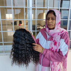 100% Extensiones de cabello humano de templo brasileño virgen rizado natural sin procesar Proveedor barato Trama doble con máquina de color - Product Image 5