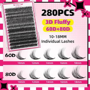 3D yumuşak bireysel kirpik uzatma kiti 60D + 80D D-10-18mix Lashes Bond mühür kirpik kümeleri kirpik DIY kirpik uzatma kitleri - Product Image 2