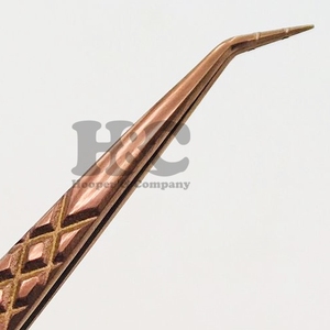 Top vente pince à épiler d'extension de cils en or Rose poignée lisse pince à épiler coupe durable 14CM vison or Rose 45 degrés pince à cils - Product Image 2