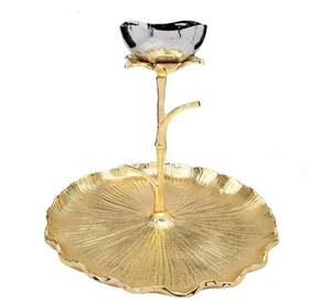 Bol de service en métal artisanal de luxe, en aluminium, avec base en bois, pour servir le chocolat, les salades et les aliments, couleur argentée - Product Image 5