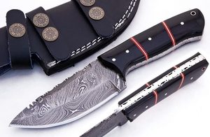 Couteau de chasse fait main en acier damas manche en bois de rose de haute qualité couteau de poche de taille personnalisée avec lame en acier au carbone de qualité bricolage - Product Image 2