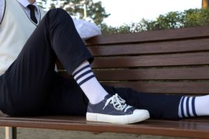 [MK SOCKS] 5 couleurs 3 rayures coton chaussettes unisexe décontracté équipage chaussettes respirant confortable mode athlétique sport Style - Product Image 2